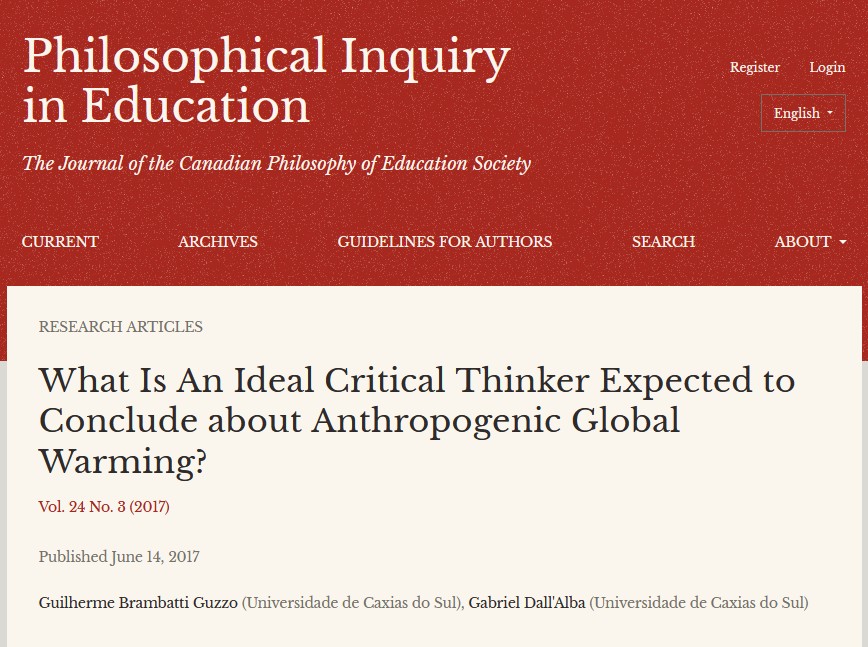 [Original Research Paper] What is an ideal critical thinker expected to conclude about anthropogenic global warming?