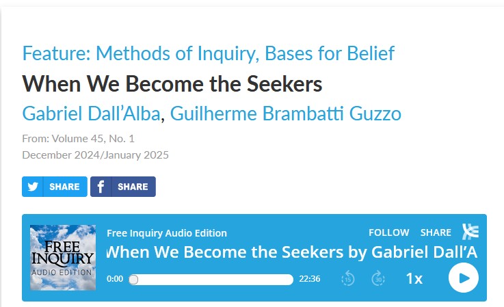 [Feature Article] When we Become the Seekers